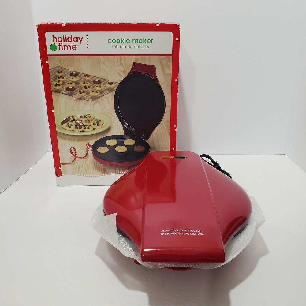 Holiday Time Cookie Maker Electric Red & Black Open Box NEW